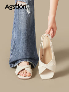 Agsdon | New Summer French Style Coarse Heel Sandals Women