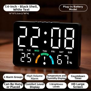 QITE | Home Wall Desk Digital Calendar Clock