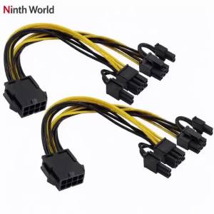 2 Chiếc Dual 2x8 Pin (6 + 2) Nam PCI Express Bộ Chuyển Đổi Nguồn Điện Y-Splitter Cáp Nối Dài 9 Inch GPU VGA PCIe Nữ Cổng Kết Nối