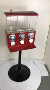 ZZUOM Bouncy ball gashapon machine three-head candy vending machine with stand and gift gashapon candy vending machine 5ph