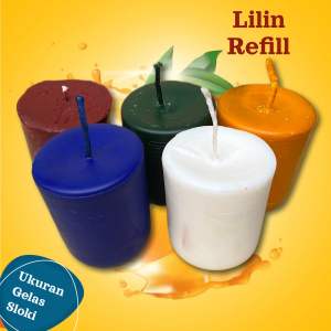 5 Pcs Lilin Refil Gelas Warna Lilin Lampu Lilin Besar Lilin Gelas (LR-5-MiX)