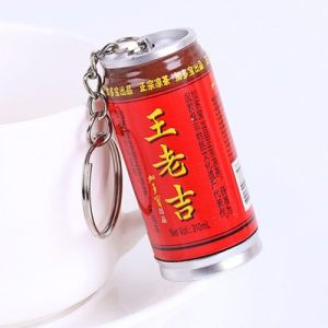 Cute Creative Beverage Bottle Shape Retractable Ballpoint Pen Keychain Personalized Cola Design Neutral Pen Writing Instrument