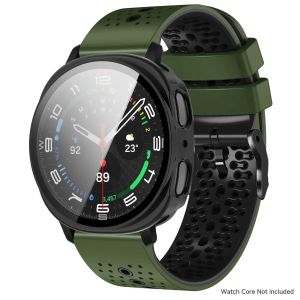 2-in-1 Case+Strap for Samsung Galaxy Watch 8/9 40mm 44mm Breathabl Silicone Bracelet Band PC Hard Protective Cover Smartwatch
