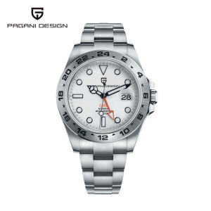 100% original Pagani Design watch 42mm automatic watch GMT men watch stainless steel 100M watertight mens watch mechanical watch 手表 PD-1682