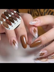Sơn móng tay chân nail màu nâu  Sét sơn mini 9 màu tập làm nail chính hãng tặng bảng