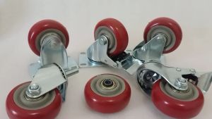 Roda 3 inch PU Heavy Duty+Double Bearing/Caster Wheel Roda Troly/Etalase/Troli/maron/Pu taiwan