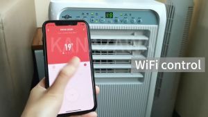 KANAZAWA Portable Air Conditioner 1.0HP LED Screen with Remote & Free Air Conditioning Tube Set