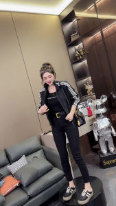 European Goods Trendy Color Matching Casual Sports Baseball Uniform Womens Jacket Spring 2024 New Arrival Loose Cropped Jacket