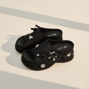 LANKAMO | Elevated Thick Heel Sandals New 2025 Korean Style Round Toe Womens Outdoor Summer Slip-On Shoes Breathable Comfortable High Heels