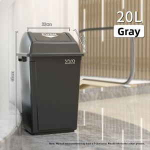 Capless Large Capacity Square Trash Can 30L