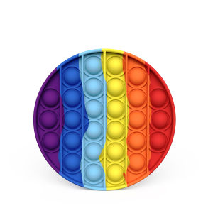 Rainbow Pop Push Bubble Fidget Sensory Toy Anti-Stress Anxiety Relief Calming Squeeze Pad for Kids & Adults ADHD Focus Gift