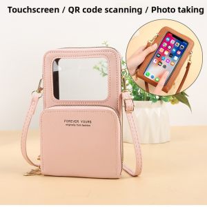 New Touchscreen Mobile Phone Bag Ladies Mini Lightweight Transparent Crossbody Single Shoulder Bag for Women Korean Style