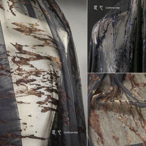 Vải Ren Lưới Sọc Đen Nâu Vải Thiết Kế DIY Đồ Lót Váy Thiết Kế Quần Áo Chất Liệu Vải Túi Xách Túi Xách Vải