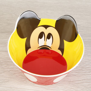 Adorable Cartoon Kitty Shatterproof Melamine Bowl Creative Childrens Ceramic Imitation Bowl Anti-fall Baby Home Use Bowl