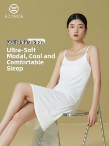 econice | Cushioned Light Ice Silky Summer Dress Long