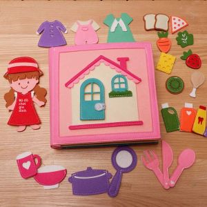 Yên Tĩnh Cảm Thấy Sách Montessori Cảm Giác Bận Rộn Ban Đầu Học Thủ Công Nhà Búp Bê Hoạt Động Sách Du Lịch 3-6Y