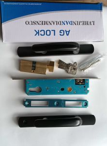 Khoá cửa ag củ đồng khoá AG tay đentay trắng chắc chắn dùng cho cửa nhôm lắp hệ 55 việt pháp pma jangli..