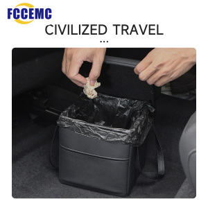 Car Trash Can Waste Rubbish Bin Multifunctional Garbage Basket Organizer Storage Box PU Leather Auto Interior Accessories