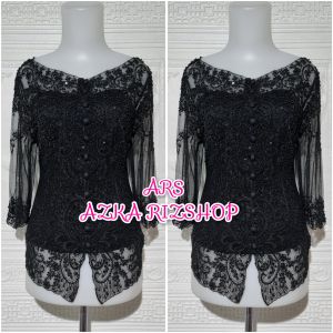 atasan kebaya pesta merah kebaya wisuda lenagan 7/8 kebaya sabrina + longtorso