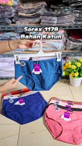 Celana Dalam Wanita Sorex 1178 Bahan Katun | Cd Wanita Sorek Cutting Maxi High Waist Isi 6 & 3 Pcs