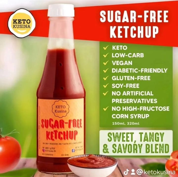 KETO KUSINA SUGARFREE KETCHUP (KETO VEGAN DIABETICFRIENDLY) Lazada PH