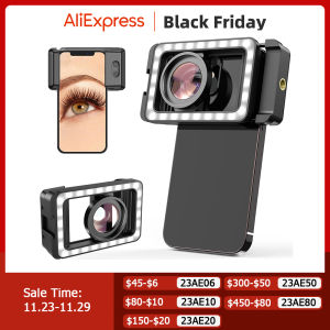 apexel | APEXEL New Upgraded HD 15x Super macro lens With LED Fill Light Universal Clamp Micro Lenses for iPhone Samsung all Smartphones