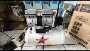 MOLLAR MLR-AC1024S / Mesin Kompresor Compressor Angin Silent Oilless Compressor Oilles 3/4HP 24L
