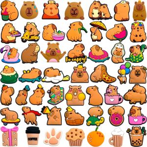 Hot Toys | 10-50pcs Cute Animals Capybara Shoe Charms PVC Shoes Accessories Decoration Buckle for Clog Sandals Wristband Kids Party Gift
