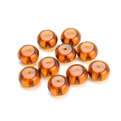 10Pcs 16MM Brown Smooth Crystal Wheel Pendant Glass round Spacer Beads for DIY Jewelry Bracelet Garment Decoration Crafts