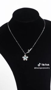 Bộ Trang Sức Bạc S925 Combo 2 Món Trang Sức Đá Thuỷ Tinh Hoa Anh Đào Thiết Kế Cổ Tích - BDM2838- Bảo Ngọc Jewelry