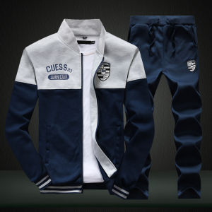 One Set! Two-Piece Suit] Spring and Autumn Loose Breathable Sports Suit Sportswear Casual Mens Coat for Men
