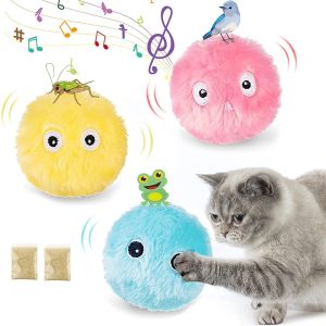 Smart Cat Toys Interactive Ball Catnip Cat Training Toy Pet Playing Ball Pet Squeaky Supplies Toy for Cats Kitten Kitty
