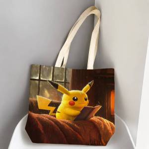 Bandai | Pokemon Premium Collection Storage Bags Tote Bag Travel Summer Beach Shoulder Bag Reusable Grocery Shopping Bag Anime Artwork