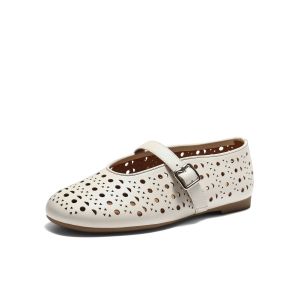Belle | Celebrity-endorsed Perforated Lambskin Ballet Flats Womens Shoes