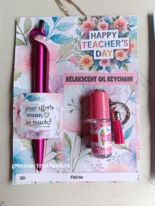 Teachers Day Gift Set with mini bag / Hand Sanitizer Magnetic Bookmark Ballpen Efficascent oil Mirror