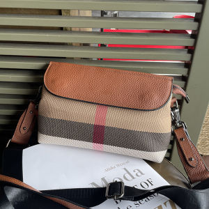 Trendy Plaid Crossbody Bag Womens Casual High-Quality Elegant Summer Mini Bag Fashionable Magnetic Clasp Canvas Shoulder Bag