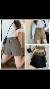 Quần short nữ lưng Cao ​quần đùi nữ lưng cao cạp đai có cúc bấm chất tuyết mưa thiết kế phong cách trẻ trung cho phái đẹp