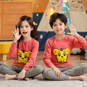 Childrens Pure Cotton Pajamas Thin Home Clothes Set for Boys And Girls Cartoon Warmth Breathable Autumn Season Home Wear