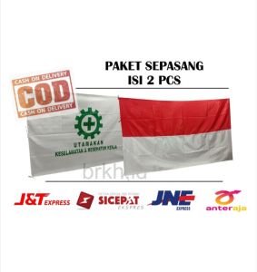 ISI 2 PCS SEPASANG K3 DAN BENDERA MERAH PUTIH UKURAN STANDAR DEPNAKER