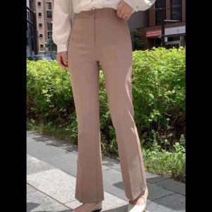 Quần Ống Loe Nữ Dáng Công sở Chất Vải Tuyết Mưa dày dặn ms010