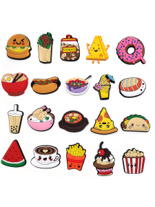 หัวเข็มขัดรองเท้าแบบต่างๆ 20 แบบ หัวเข็มขัดตกแต่งรูปอาหาร ขนมปัง ปิ้งย่าง ชีส ซุปซีฟูมิ หัวเข็มขัดรูปอาหาร หัวเข็มขัดตกแต่งรองเท้า