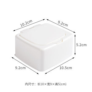 Dustproof Button Type Storage Box Cotton Swabs Makeup Cotton Organizer Box Rectangular Shape Home Desktop Storage Solution