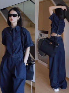LIANGYILAILIN | Vintage Style Casual Denim Set Summer New Arrival