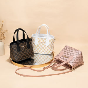 กระเป๋าสะพายข้างลายดอกไม้สีบล็อก S กระเป๋าถือแบบลำลอง กระเป๋าใส่เหรียญ กระเป๋าสะพายข้าง PU ขนาดเล็ก สไตล์ย้อนยุค