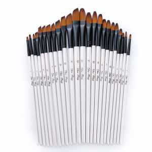 Bộ 12 cọ vẽ gỗ cao cấp màu trắng ngọc trai chuyên nghiệp LIM Art