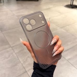 CHUANGYIWEI | Ice Frost Carved Cooling Mesh Case Slim Aesthetic Magnet Charging Compatible iPhones