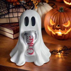 1 Piece of Halloween Cute Ghost Holding Coke Statue Ornament Funny and Cute Shape Home Desktop Holiday Atmosphere Decoration Good Item