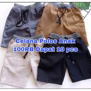 PAKET USAHA 100 RIBU DAPAT 10 PCS CELANA CHINOS POLOS ANAK KATUN TWILL RIP ELASTIS