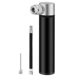 Black Portable Mini Bike Hand Pump 120PSI High Pressure Aluminum Alloy Bicycle Tire Inflator Universal Ball Pump for Basketball