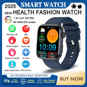 Fashion New Global VersionAI Diagnosis NFC SmartWatch Men Women HRV Blood Pressure Heart Rate Health Track IP68 Waterproof Watch